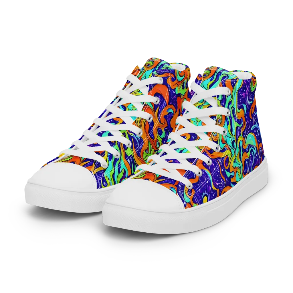 Lava Lagoon on Women's High Top Canvas Shoes — Left Front
