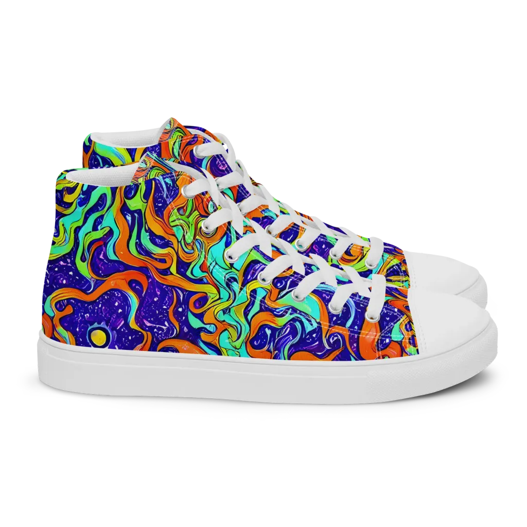 Lava Lagoon on Women's High Top Canvas Shoes — Right