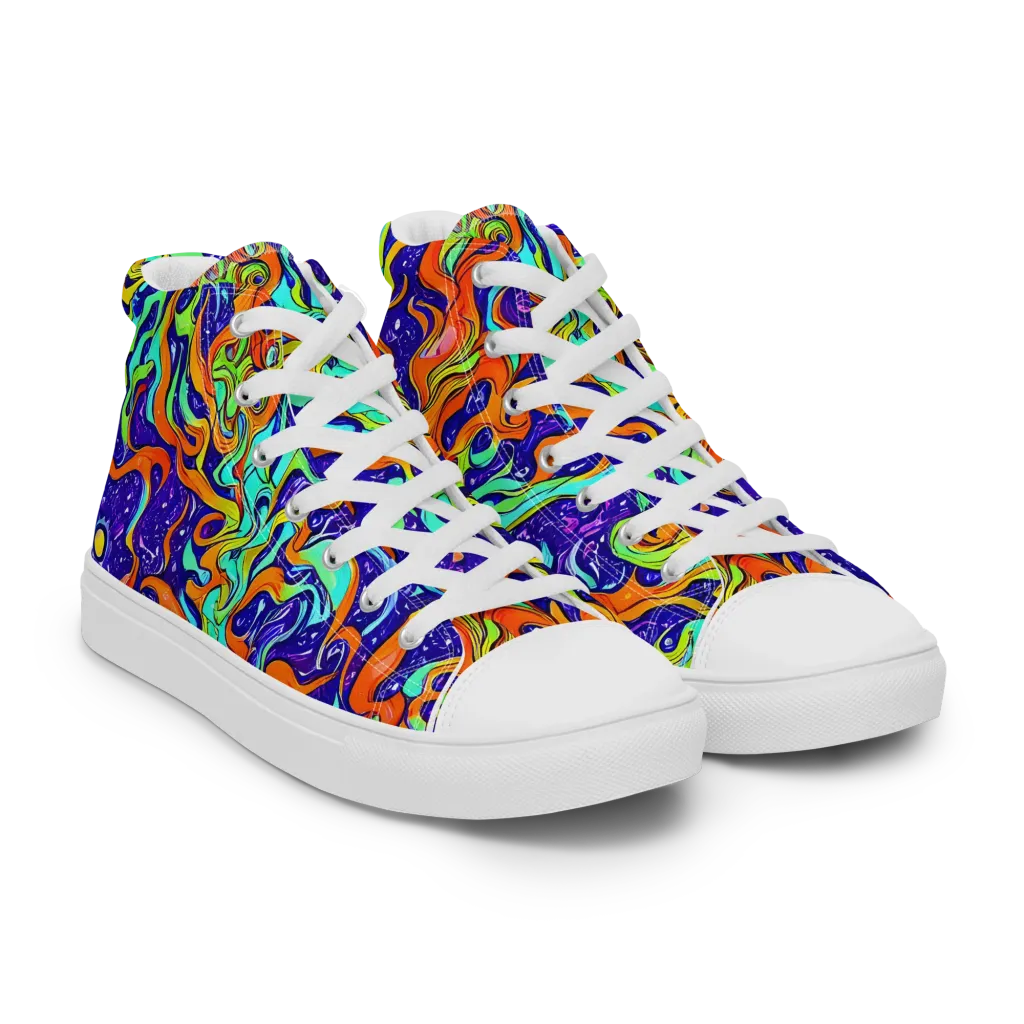 Lava Lagoon on Women's High Top Canvas Shoes — Right Front