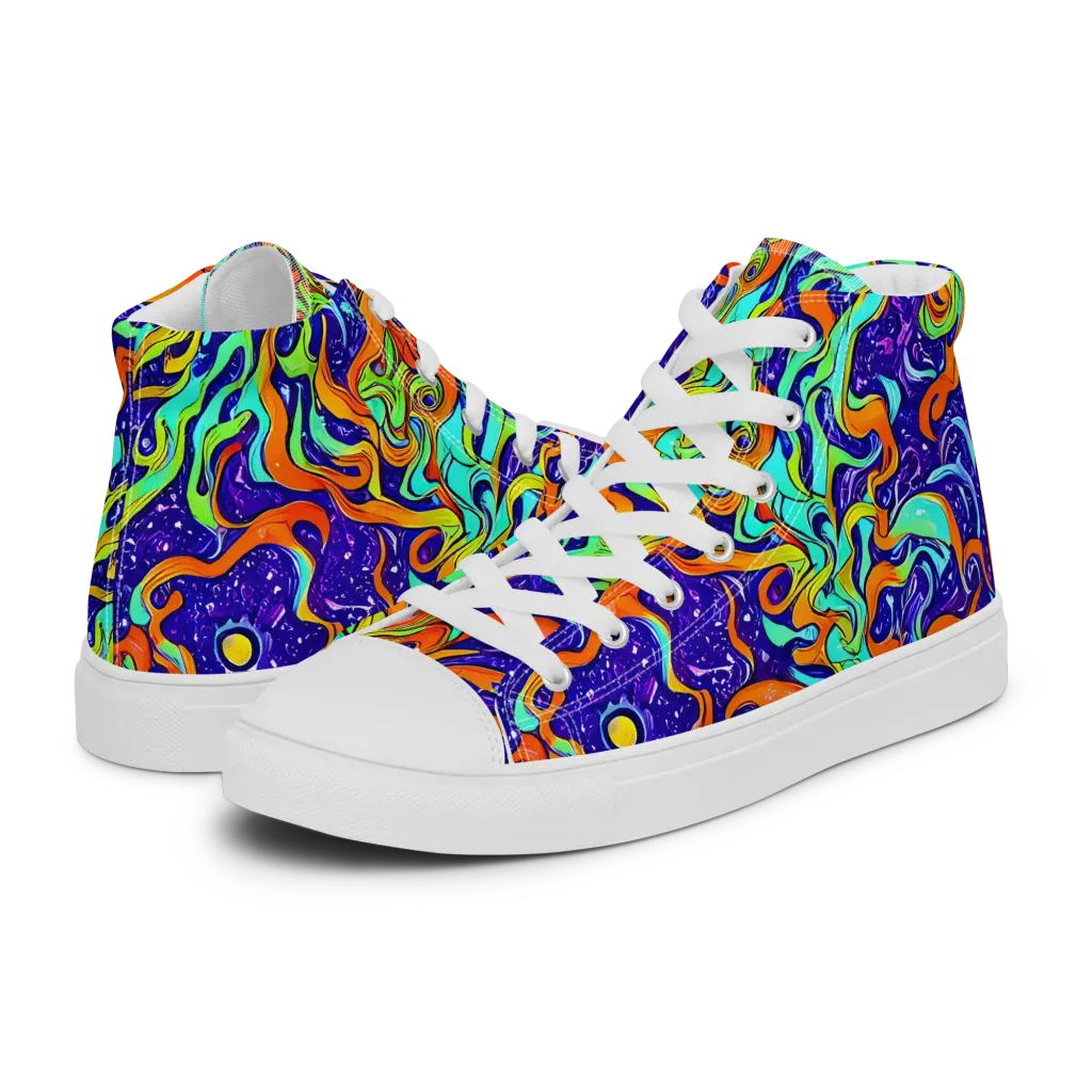 Lava Lagoon on Women's High Top Canvas Shoes — Left