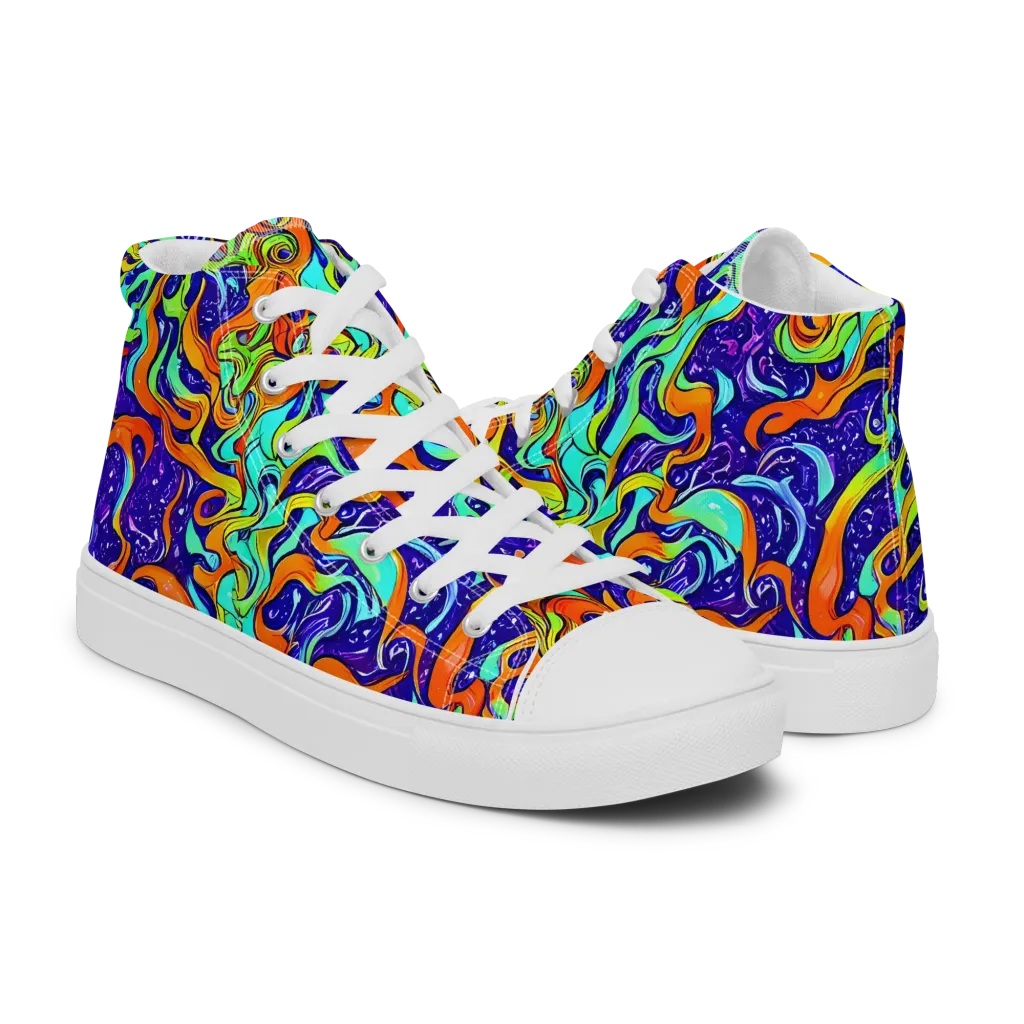 Lava Lagoon on Women's High Top Canvas Shoes — Right