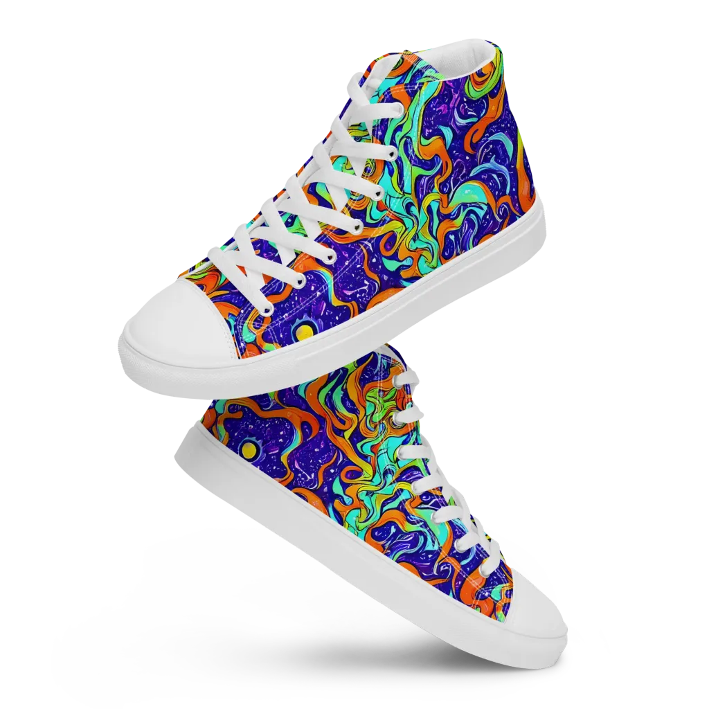 Lava Lagoon on Women's High Top Canvas Shoes — Front