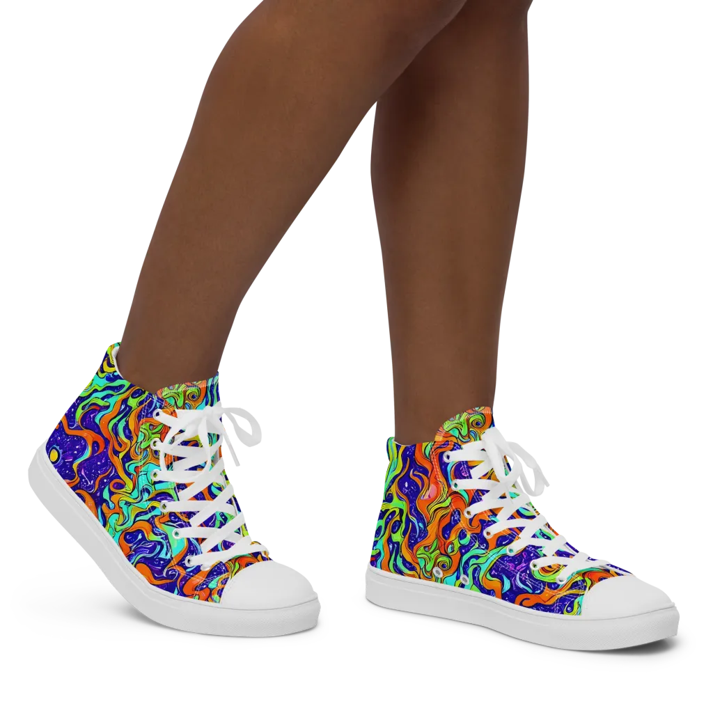 Lava Lagoon on Women's High Top Canvas Shoes — Right