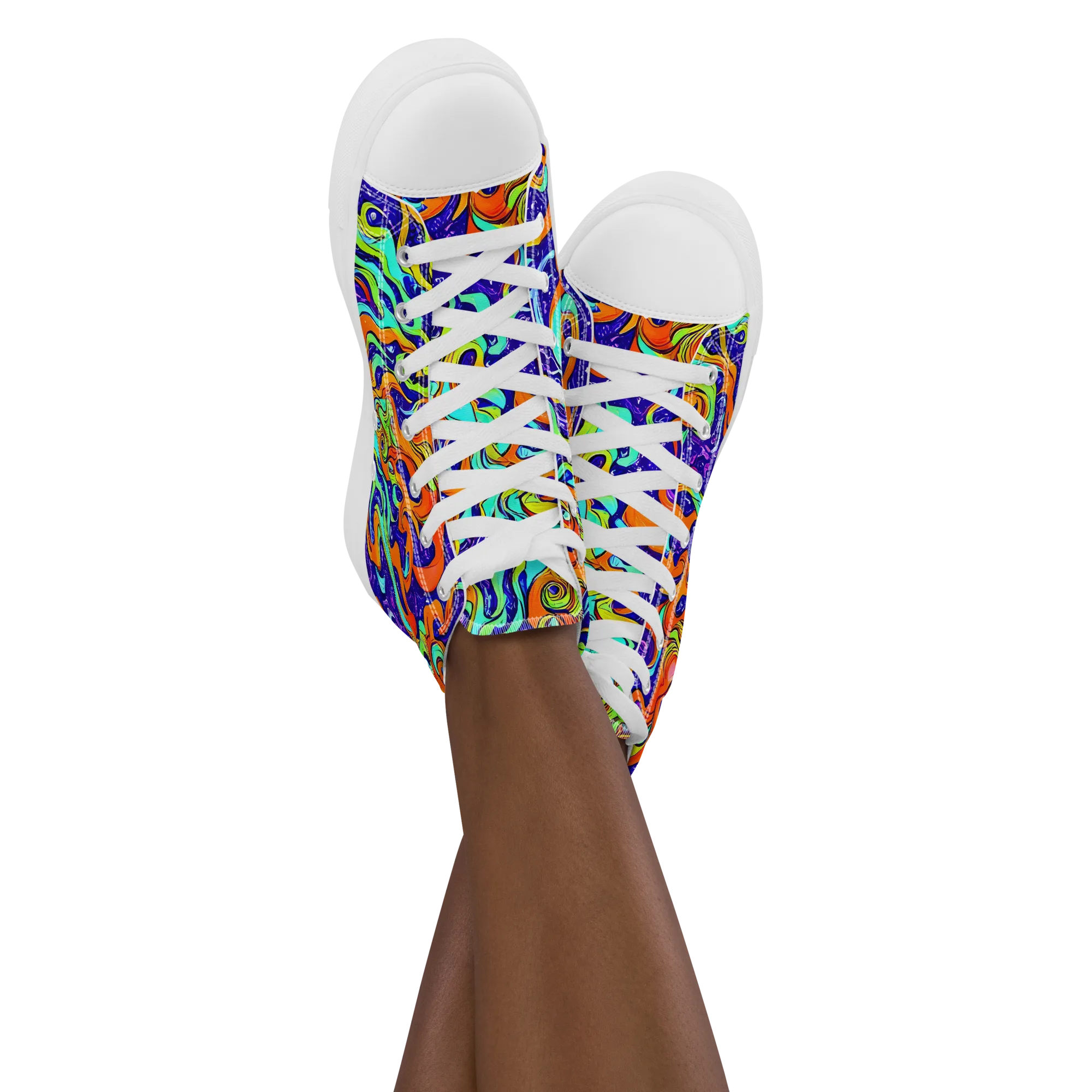 Lava Lagoon on Women's High Top Canvas Shoes — Front