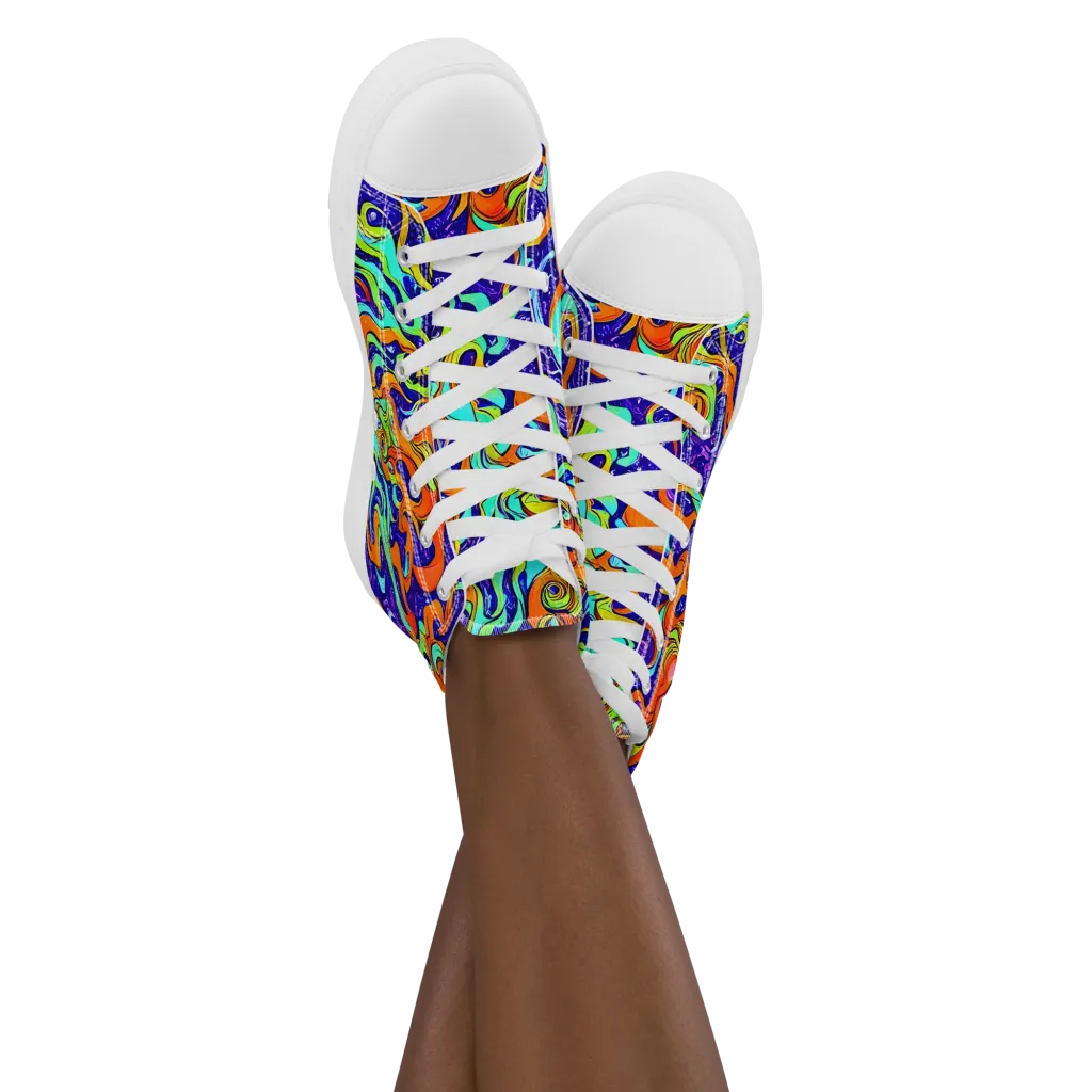 Lava Lagoon on Women's High Top Canvas Shoes — Front
