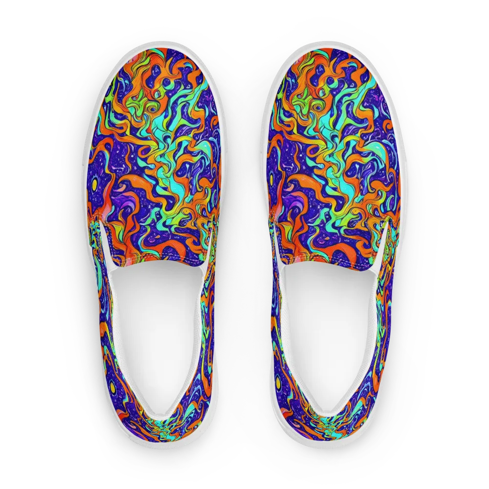 Lava Lagoon on Men's Slip-On Canvas Shoes — Front