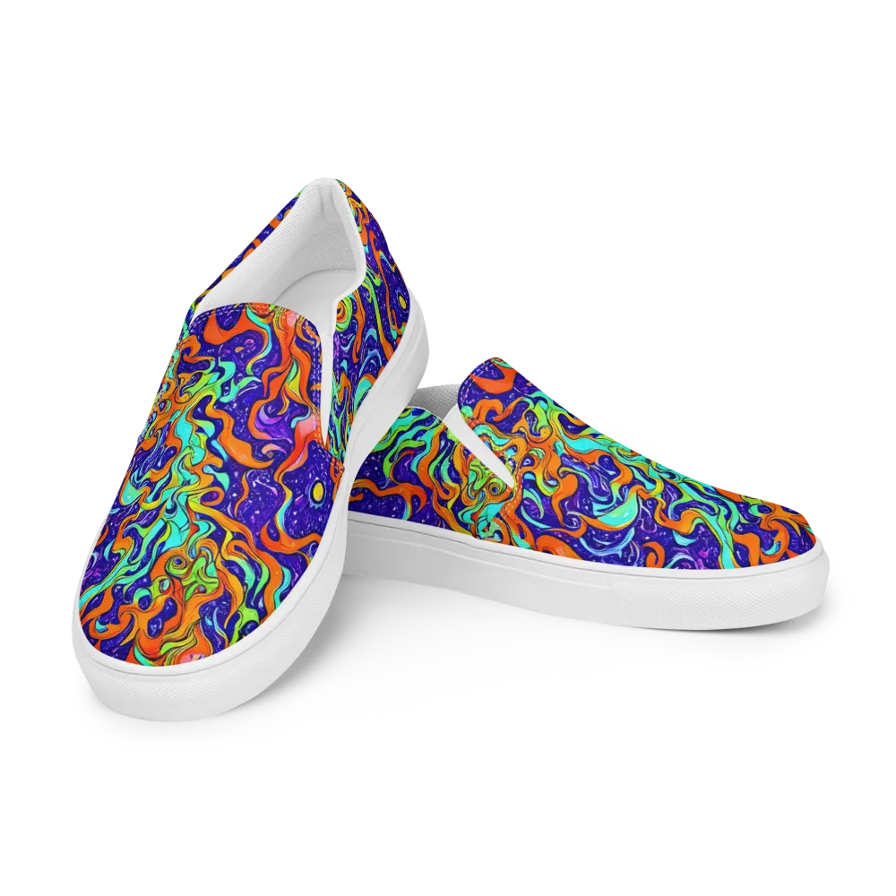 Lava Lagoon on Men's Slip-On Canvas Shoes — Left Front
