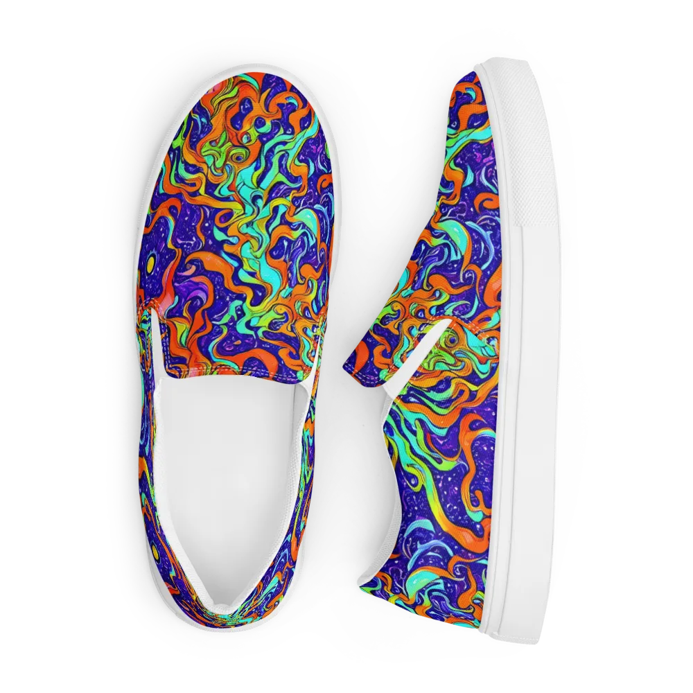 Lava Lagoon on Men's Slip-On Canvas Shoes — Front