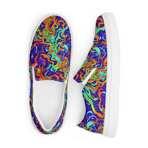 Lava Lagoon on a Men's Slip-On Canvas Shoes