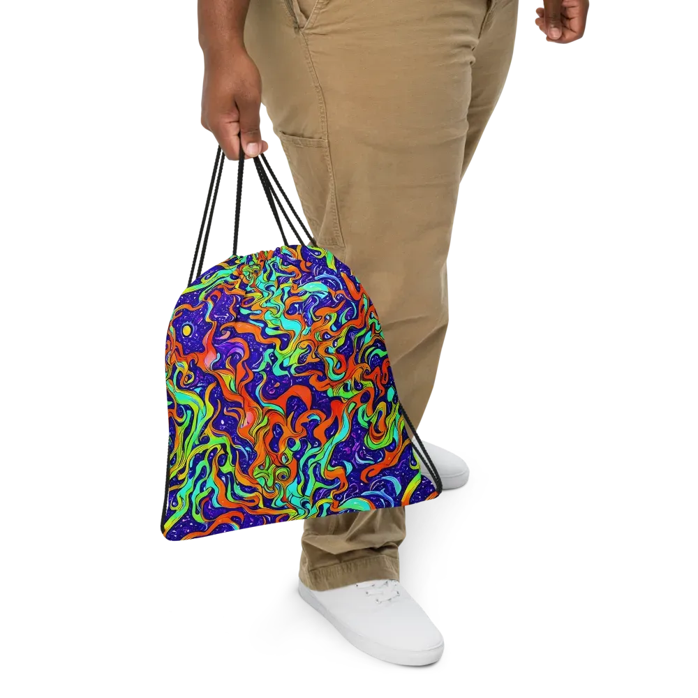 Lava Lagoon on Drawstring Bag — Front