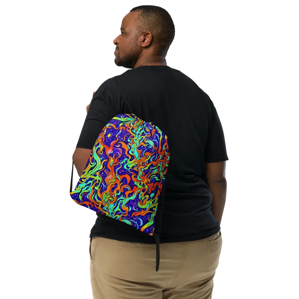 Lava Lagoon on Drawstring Bag — Front