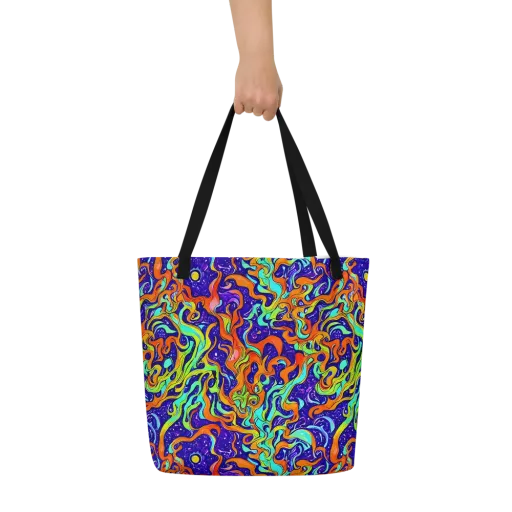Lava Lagoon on a Large Tote Bag W/ Pocket