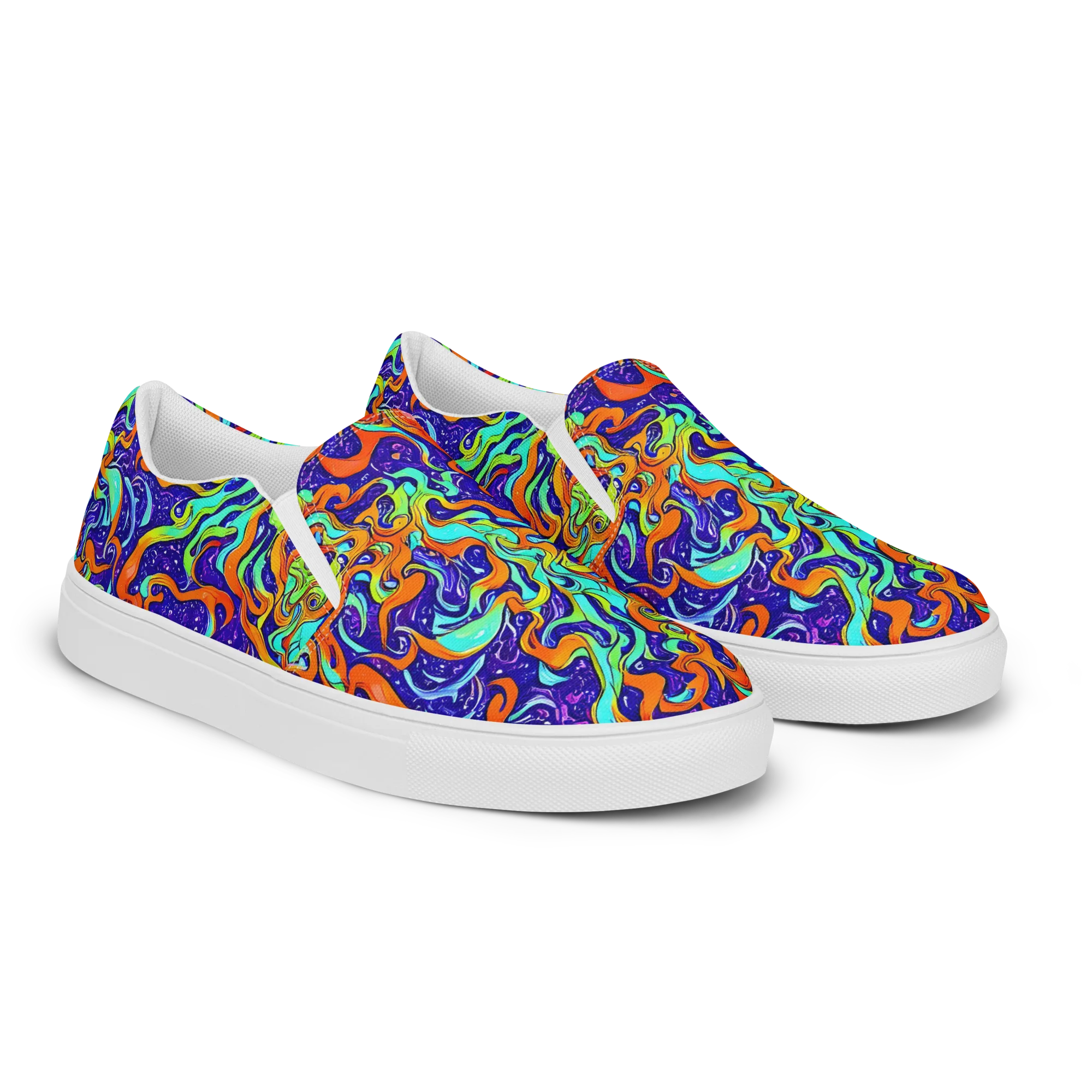 Lava Lagoon on Women's Slip-On Canvas Shoes — Right Front