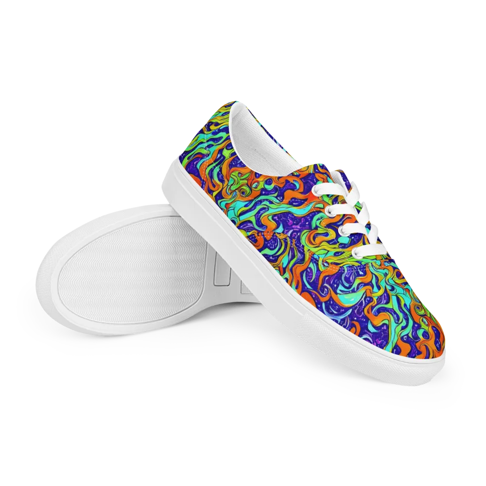 Lava Lagoon on Men's Lace-Up Canvas Shoes — Right Front