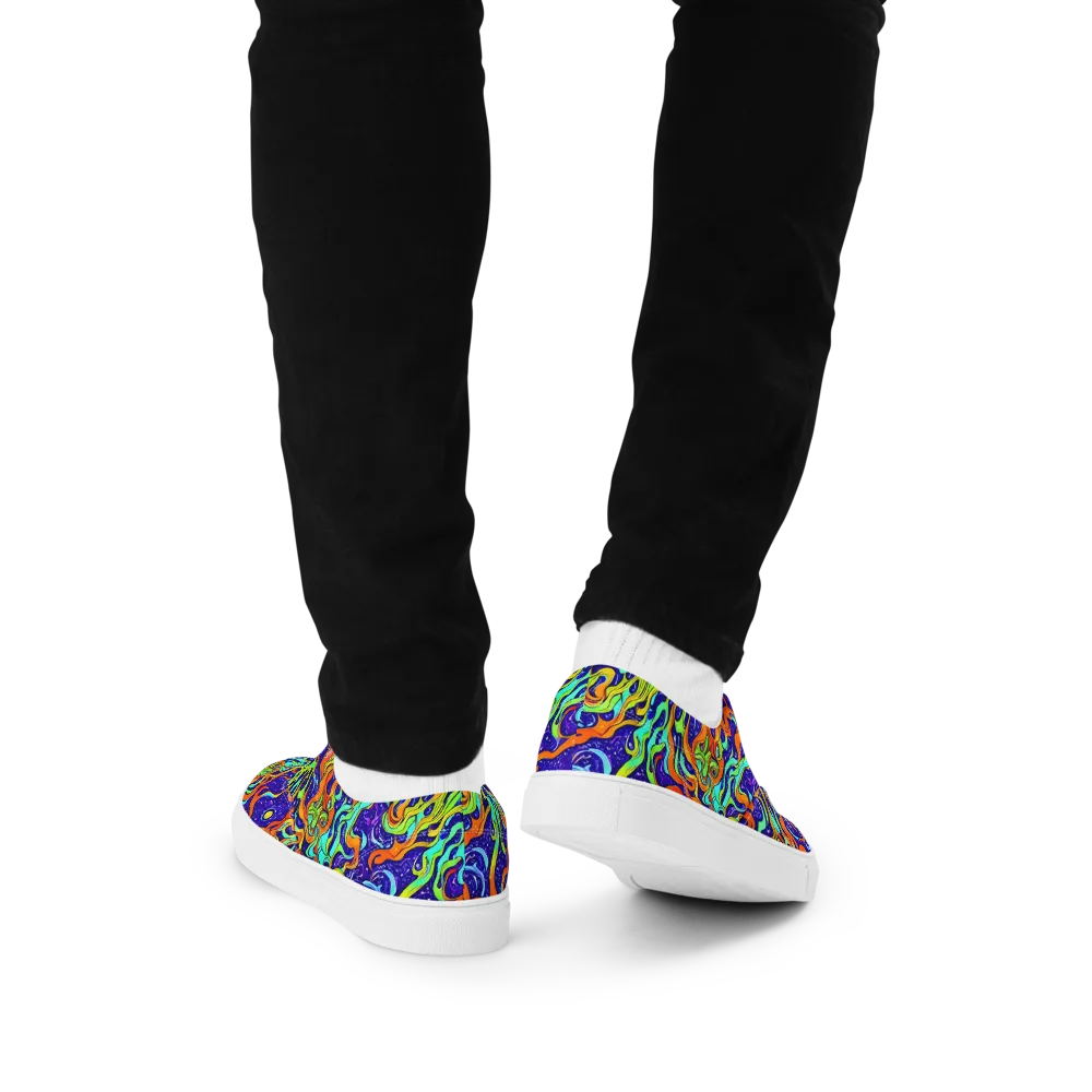 Lava Lagoon on Men's Lace-Up Canvas Shoes — Back