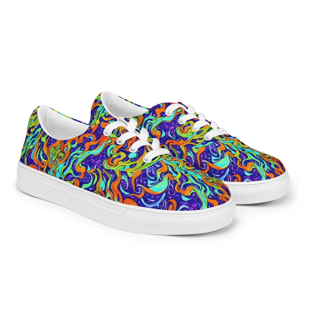 Lava Lagoon on Men's Lace-Up Canvas Shoes — Right Front