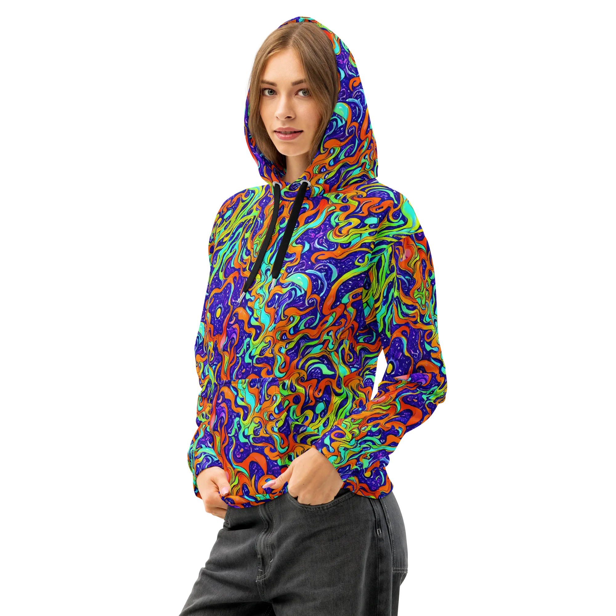Lava Lagoon on Cotton Hoodie — Left Front