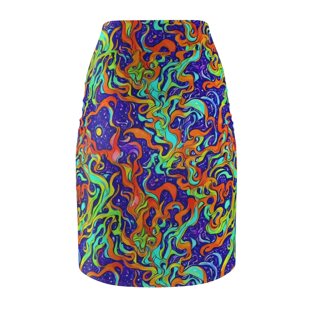 Lava Lagoon on Pencil Skirt — Back