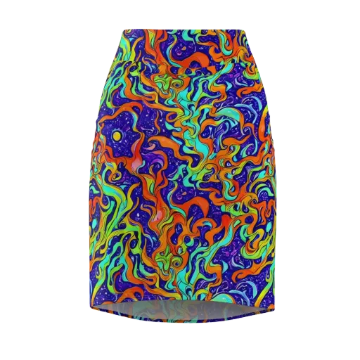 Lava Lagoon on a Pencil Skirt