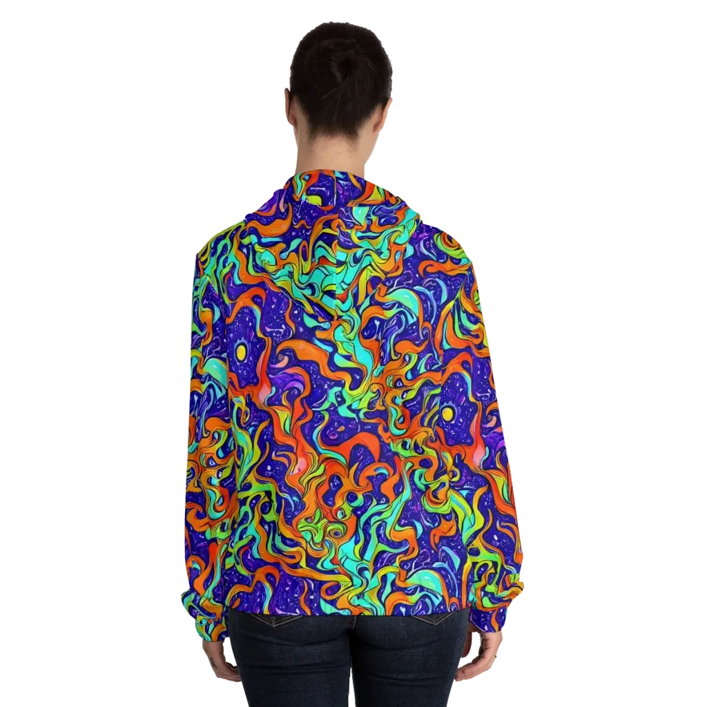 Lava Lagoon on Women's Full-Zip Hoodie — Back On Person