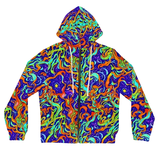 Lava Lagoon on a Women's Full-Zip Hoodie