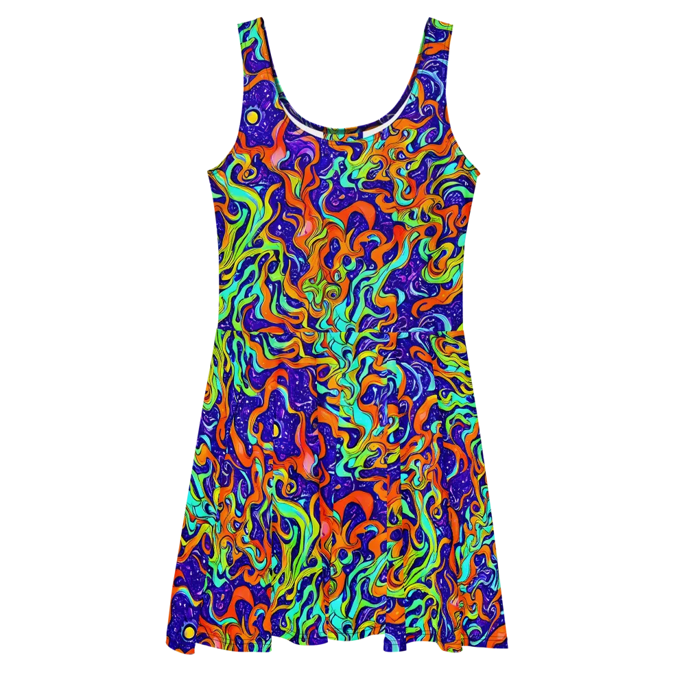 Lava Lagoon on Skater Dress — Front