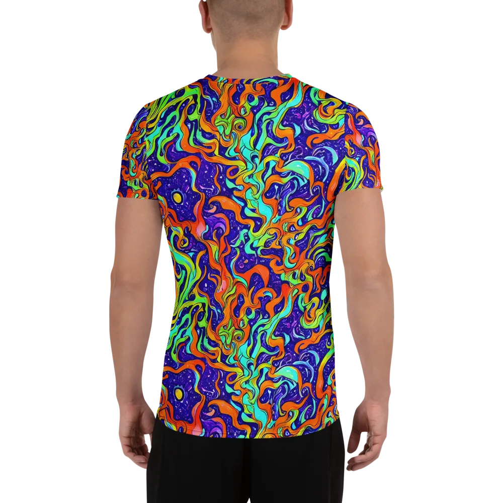 Lava Lagoon on Men's Athletic T-Shirt — Back