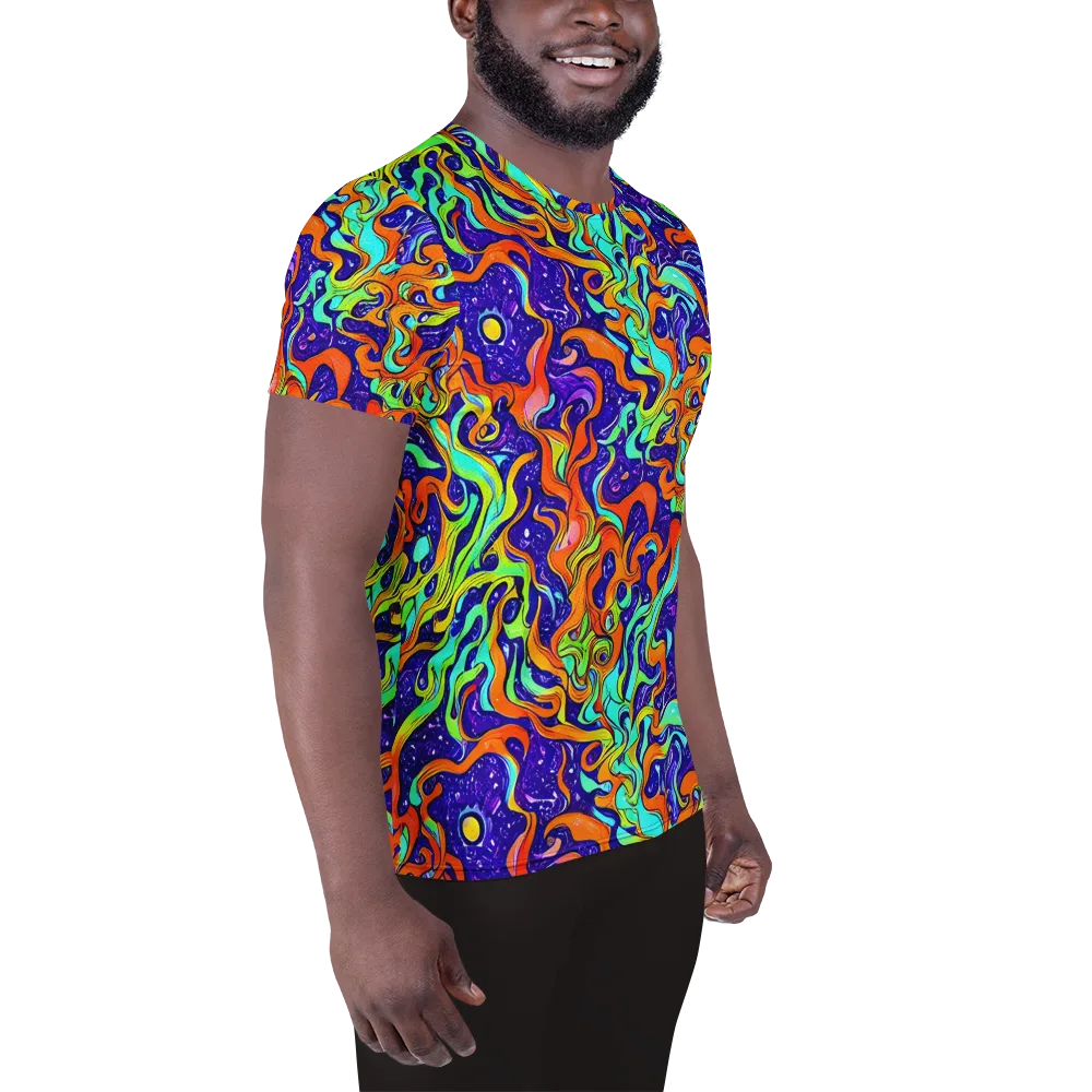 Lava Lagoon on Men's Athletic T-Shirt — Right