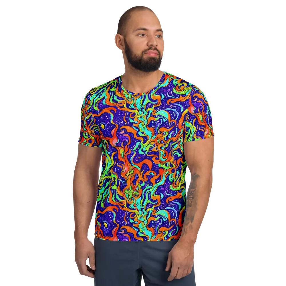 Lava Lagoon on Men's Athletic T-Shirt — Front