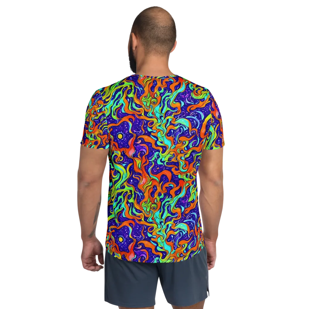 Lava Lagoon on Men's Athletic T-Shirt — Back