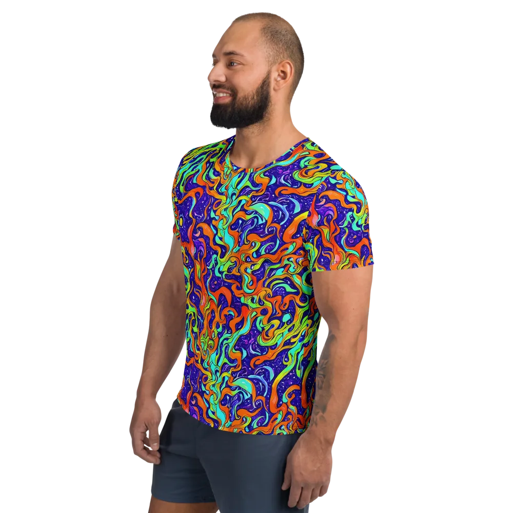 Lava Lagoon on Men's Athletic T-Shirt — Left
