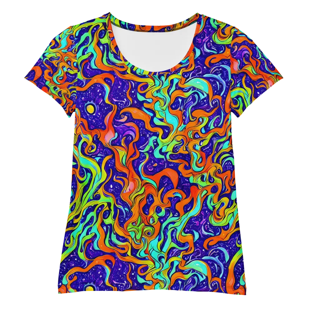 Lava Lagoon on Women's Athletic T-Shirt — Front