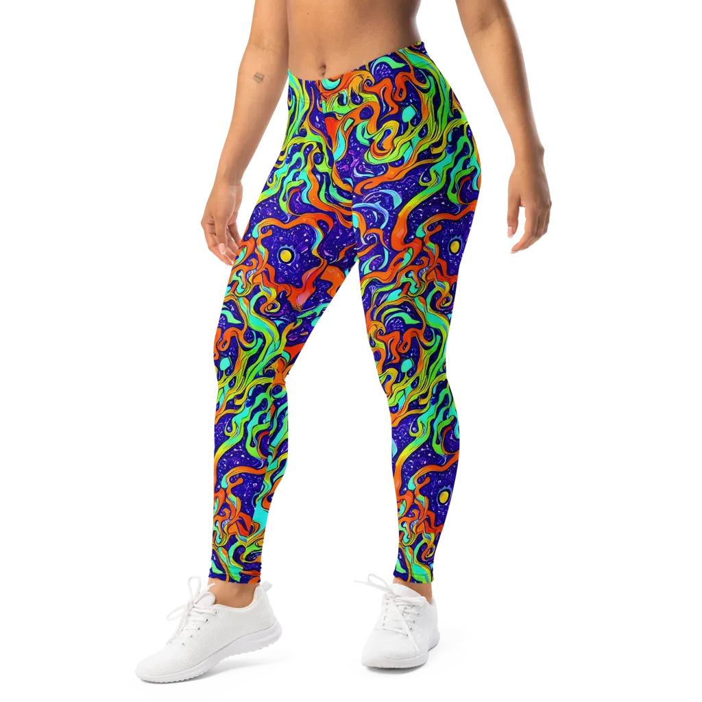 Lava Lagoon on Leggings — Left Front