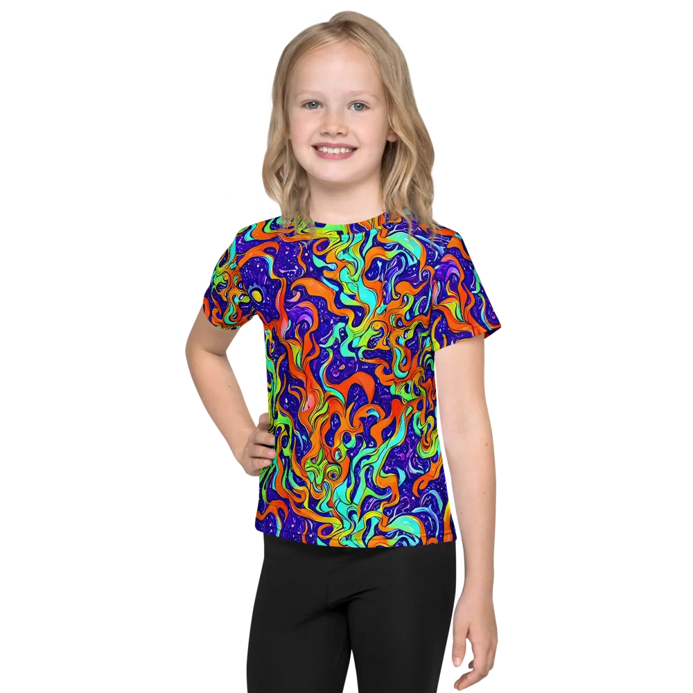 Lava Lagoon on Kids Crew Neck T-Shirt — Front