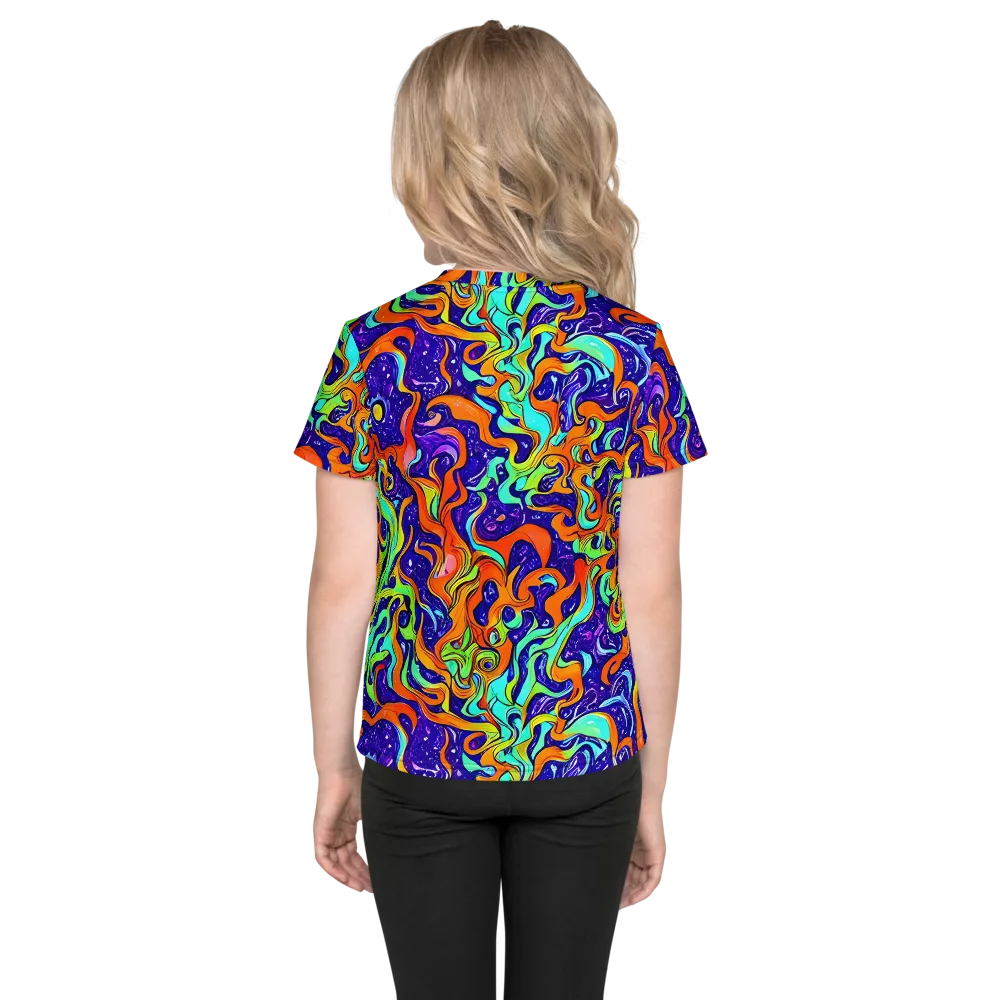 Lava Lagoon on Kids Crew Neck T-Shirt — Back