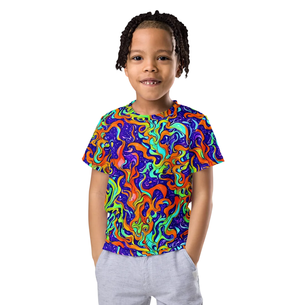 Lava Lagoon on Kids Crew Neck T-Shirt — Front