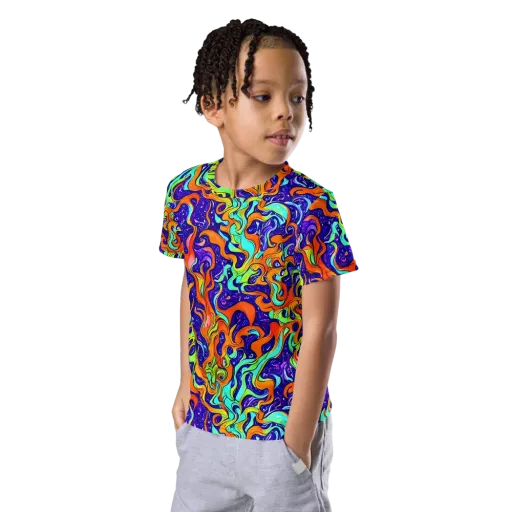 Lava Lagoon on a Kids Crew Neck T-Shirt
