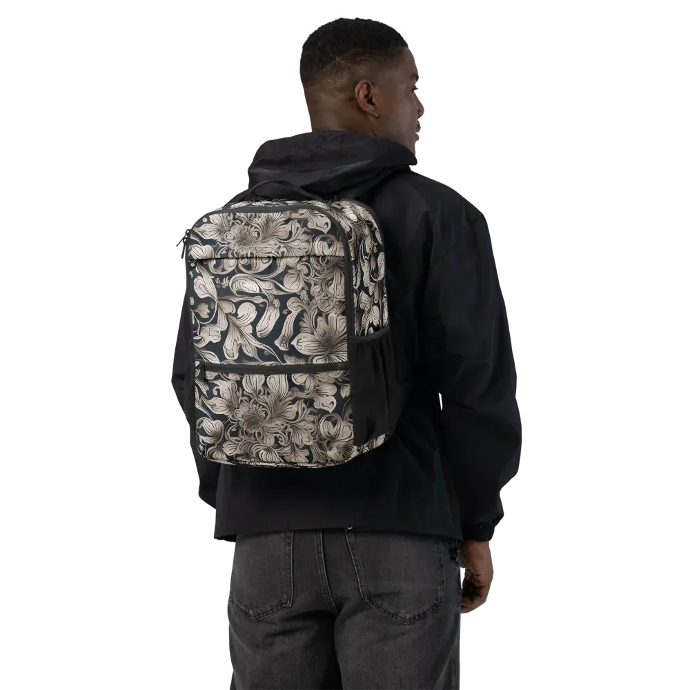Sepia Bloom on Utility Backpack — Back