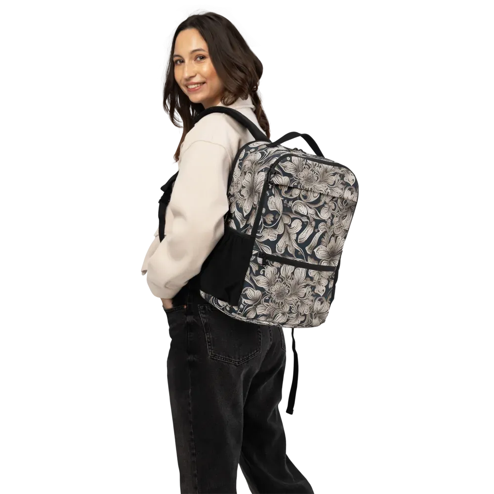 Sepia Bloom on Utility Backpack — Back