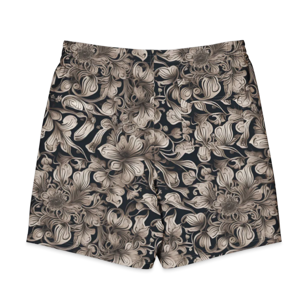 Sepia Bloom on Men's Board Shorts — Back