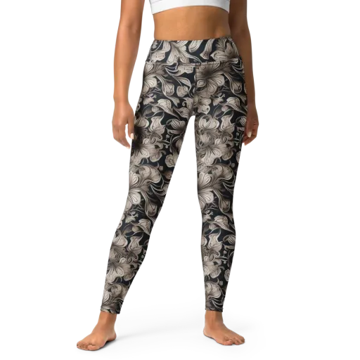 Sepia Bloom on a Yoga Leggings