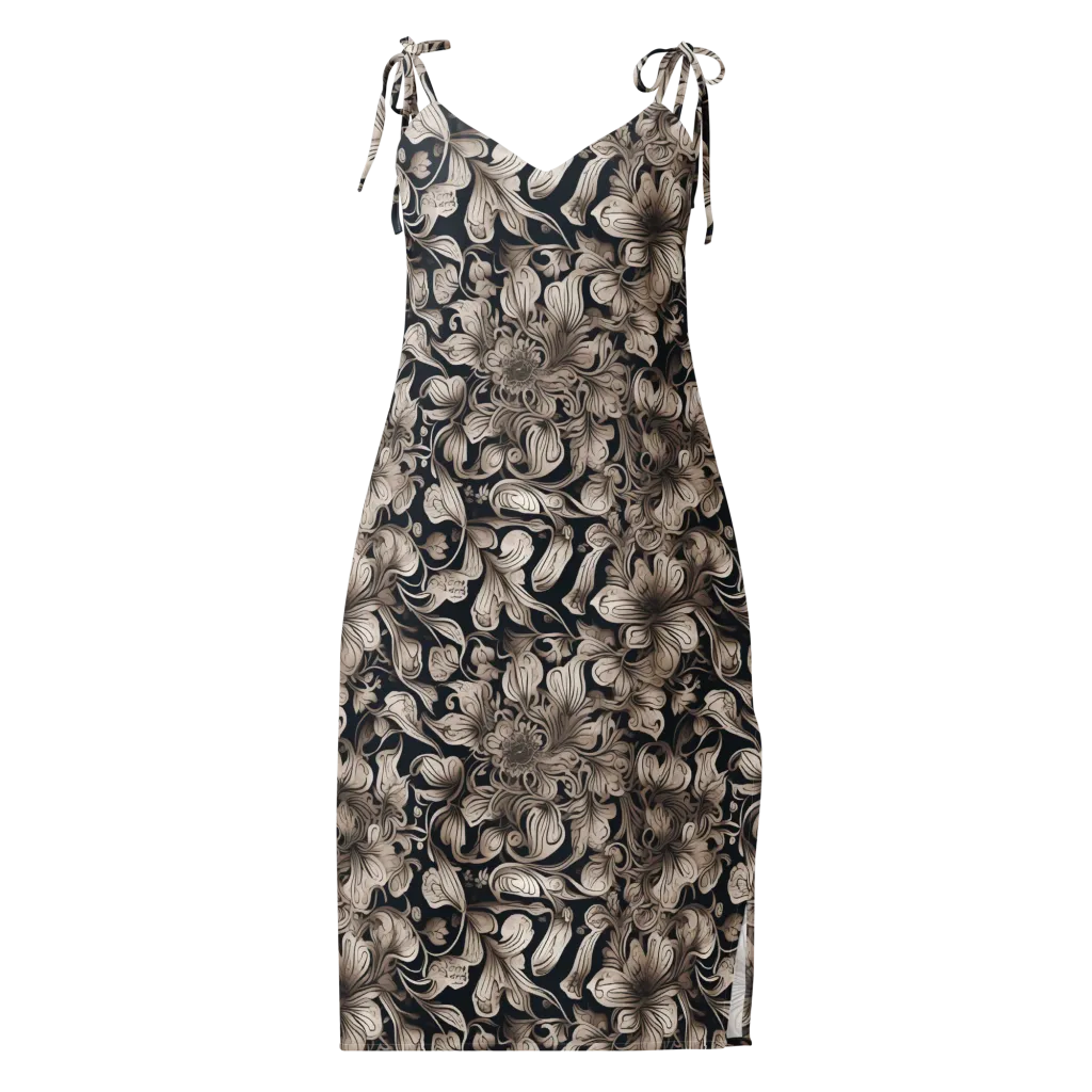Sepia Bloom on Slip Dress — Front