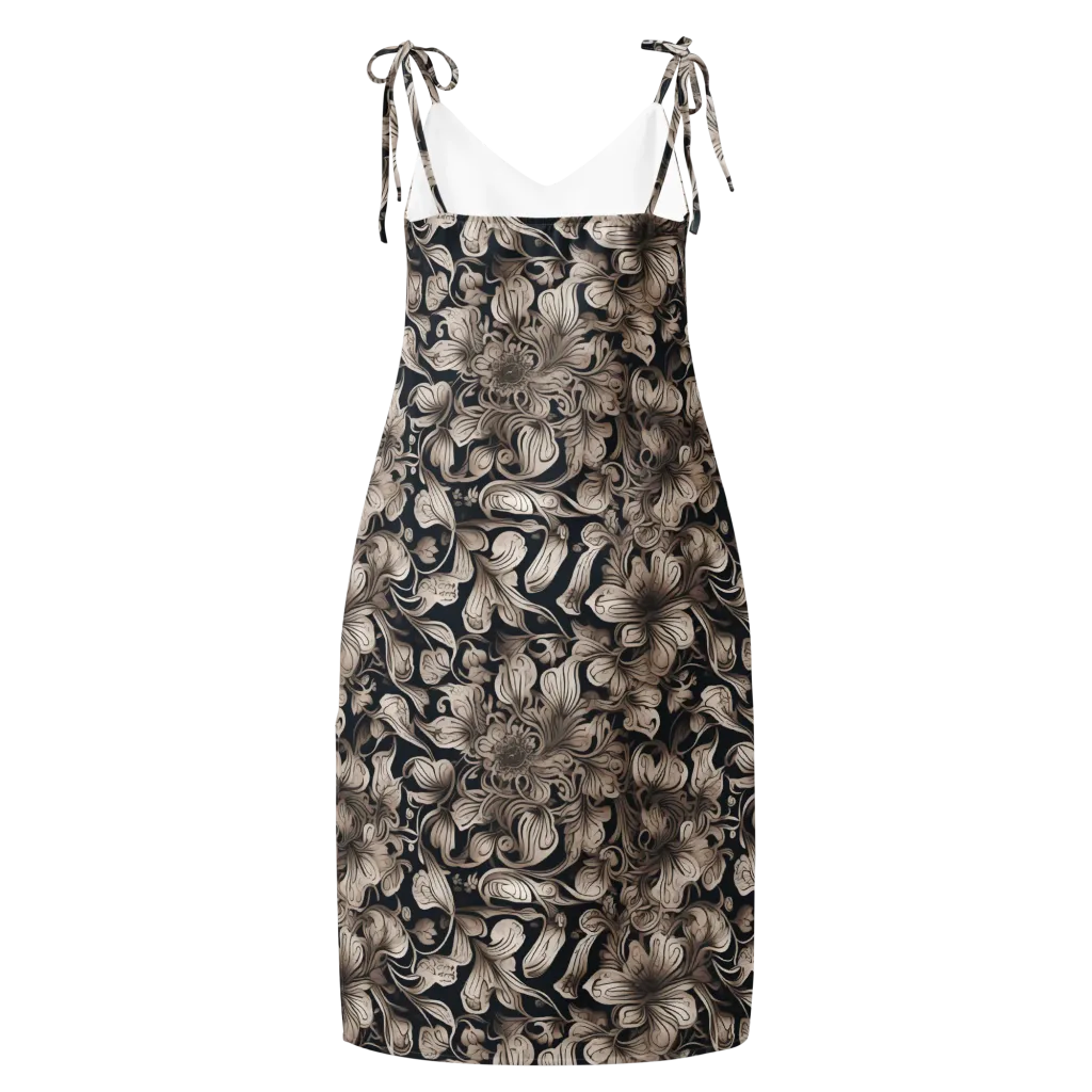 Sepia Bloom on Slip Dress — Back