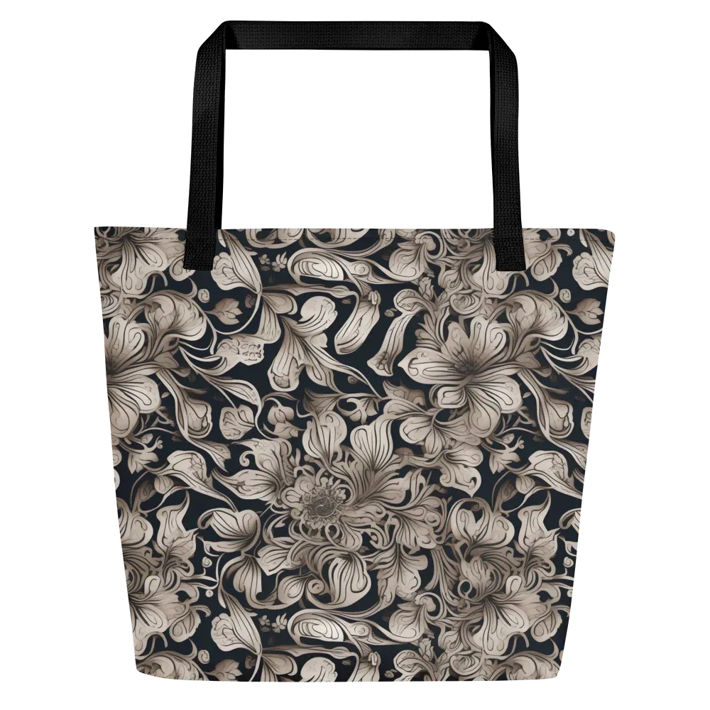 Sepia Bloom on Large Tote Bag W/ Pocket — Front