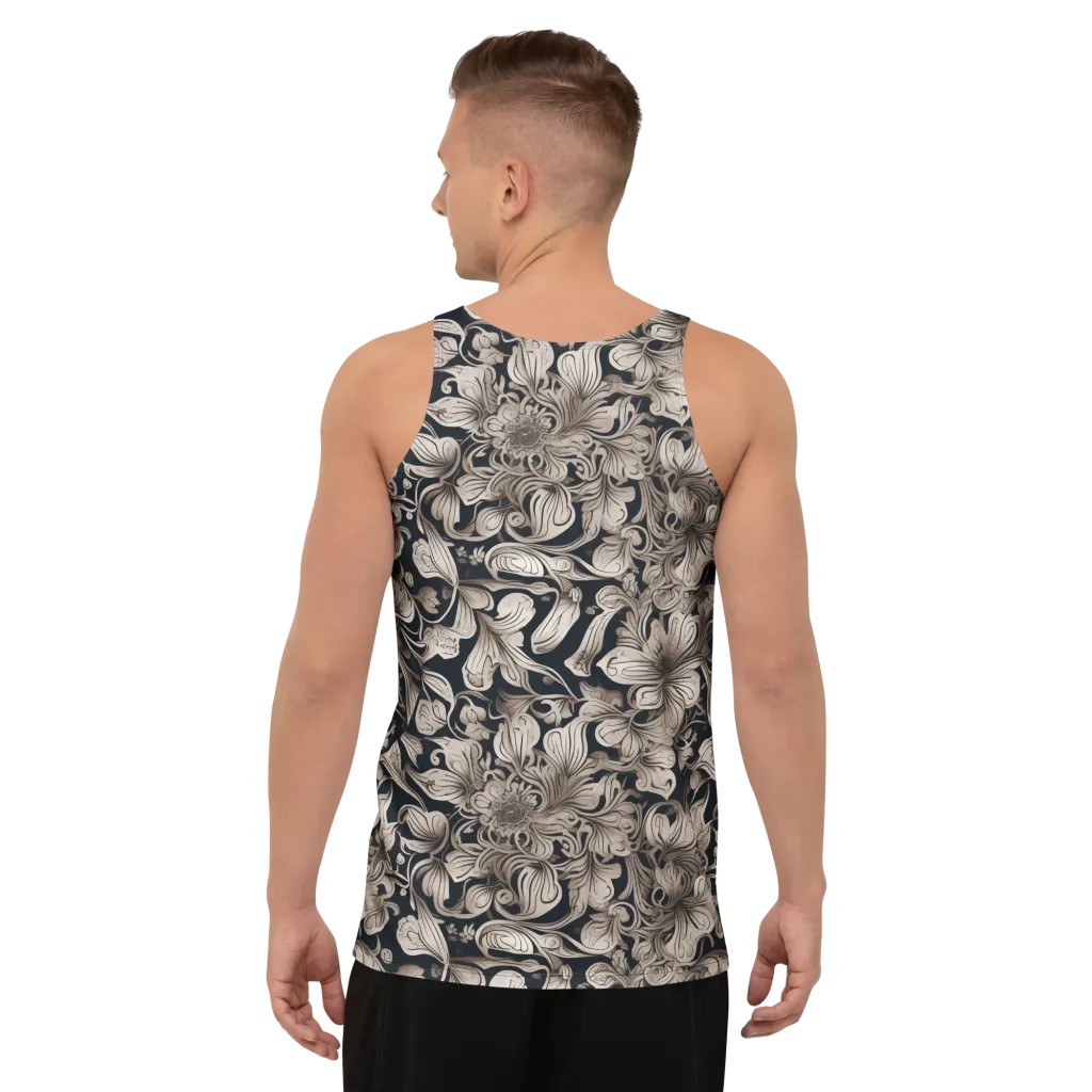 Sepia Bloom on Men's Tank Top — Back