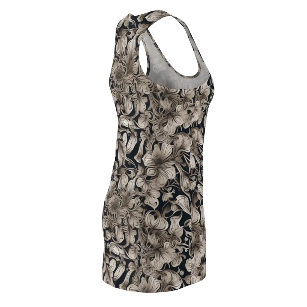 Sepia Bloom on Racerback Dress — Back Side