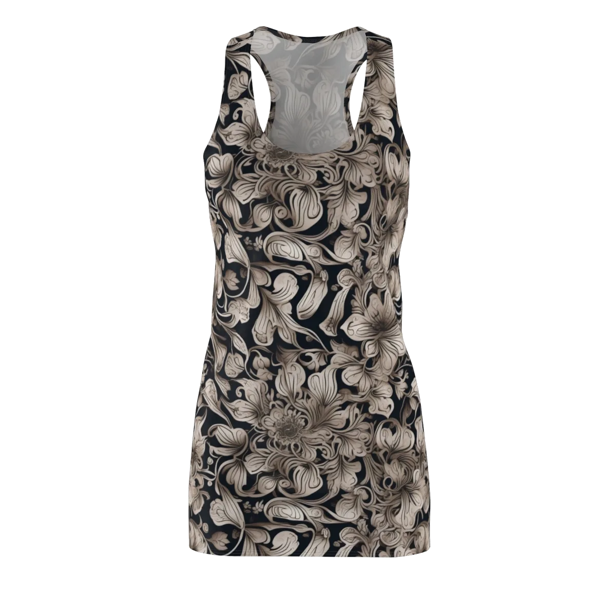 Sepia Bloom on Racerback Dress — Front