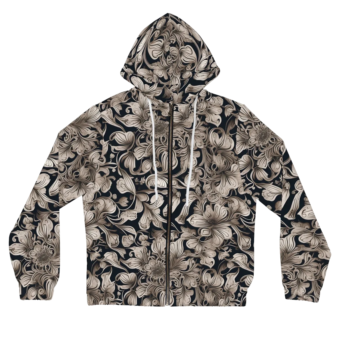 Sepia Bloom on Women's Full-Zip Hoodie — Front