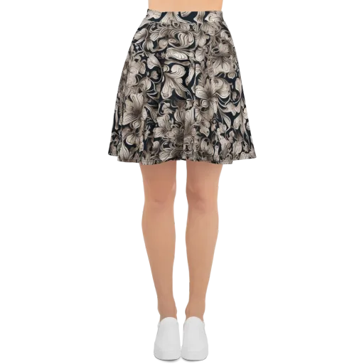 Sepia Bloom on a Skater Skirt