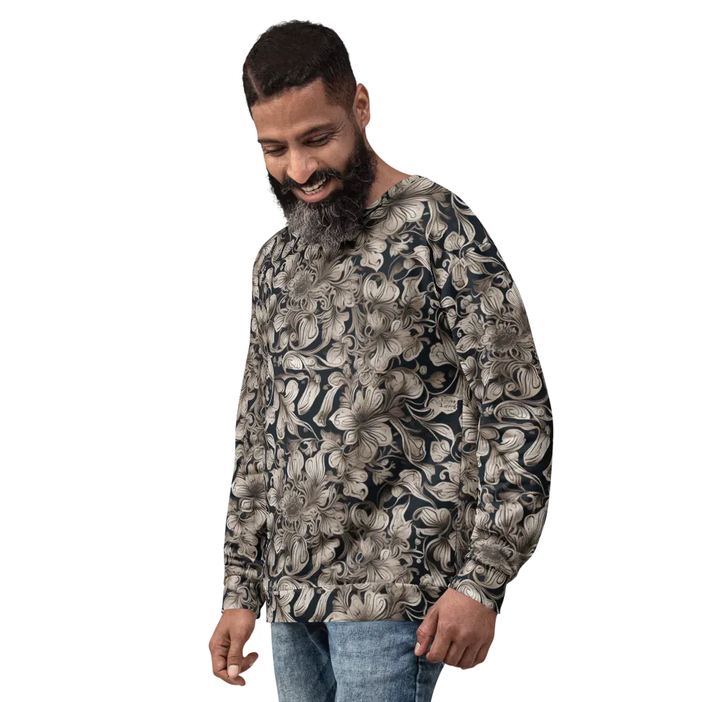 Sepia Bloom on Sweatshirt — Left Front